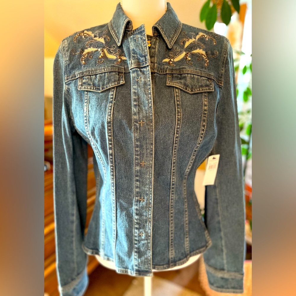 New Tahari denim shirt jacket